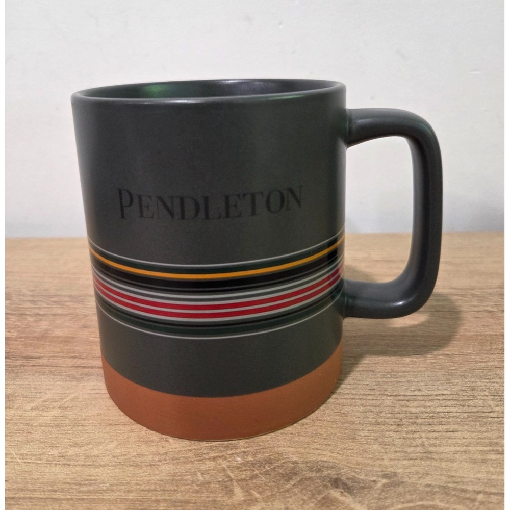 Pendleton Woolen Mills National Parks Gray Striped Coffee Mug Cup 18 oz